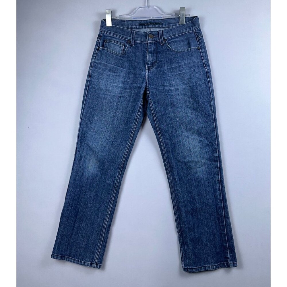 Perry Ellis Straight Leg Jeans Womens Size W30 Mid Rise Medium Wash Blue